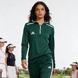 Adidas Women’s Team Hood Tee HG7411 Dark Green/White Size M